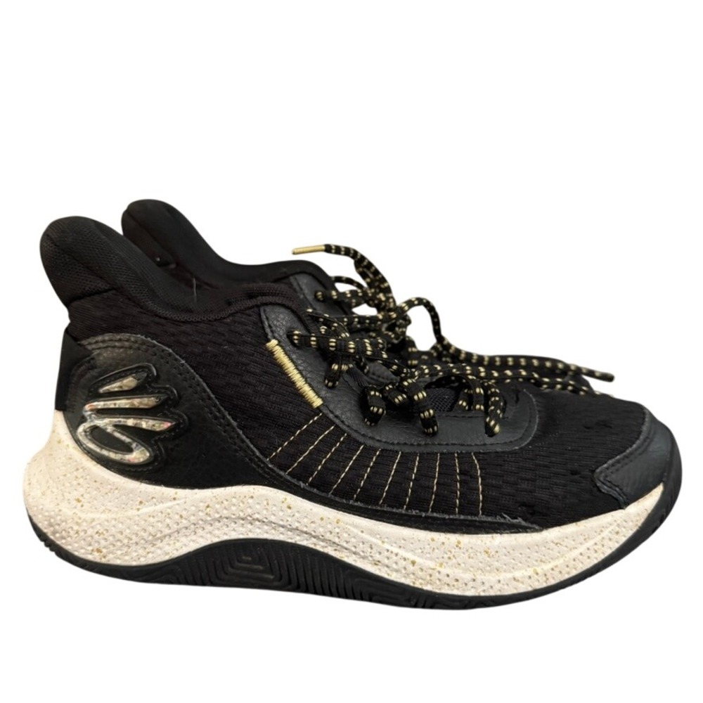 Under Armour Curry Black Gold Speckled Micro G Basketball Shoes Women 7.5